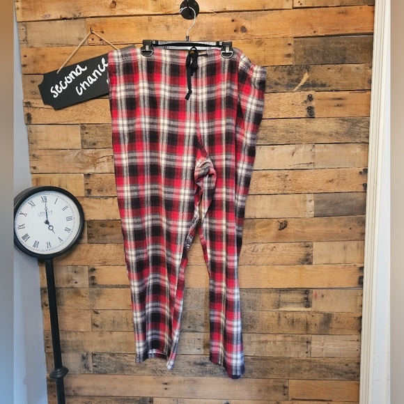 Woolrich Other - Woolrich Men's Red Plaid 100% Cotton Drawstring Lounge Flannel Pants Size XXL
